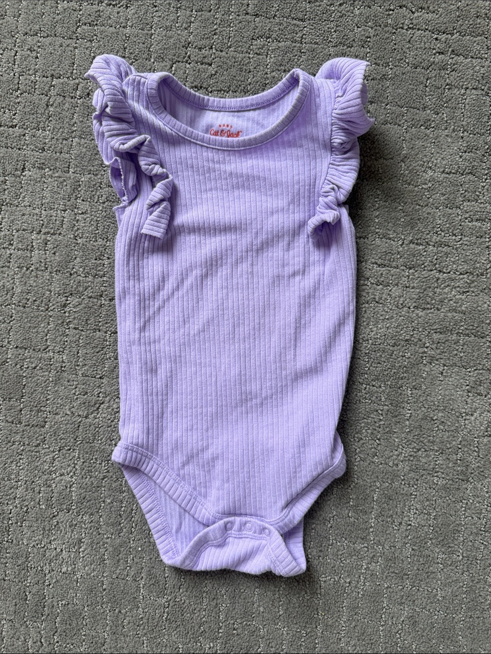 Cat & Jack Lavender Ruffle-Sleeve Ribbed Baby Bodysuit